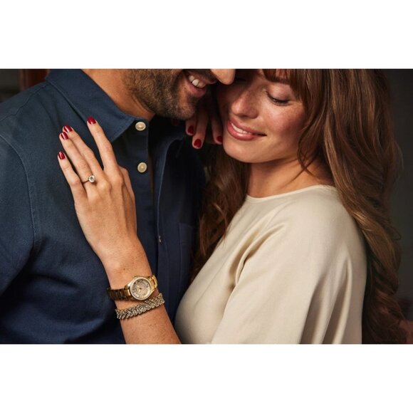 Citizen Women's Crystal Eco-Drive Gold Stainless Steel Watch 30 MM FE1147-79P - Picture 5 of 7